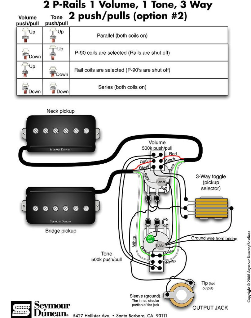 Seymour Duncan P Rails Wiring Diagram 2 P Rails 1 Vol 