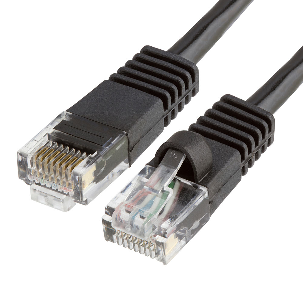 Black CAT 5E RJ45 CCA Ethernet LAN Network Cable Cord 50 Ft
